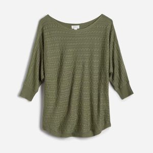 Market & Spruce Riviera Cable Knit Dolman Sweater XL